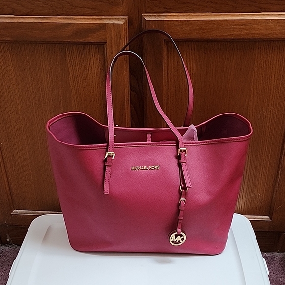 Michael Kors Raspberry Tote Bag - Picture 1 of 16
